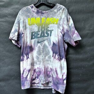 Nike Tee Tie Dye Shirt Size Large Purple Blue Tied Dyed T-Shirt Tee The Beast
